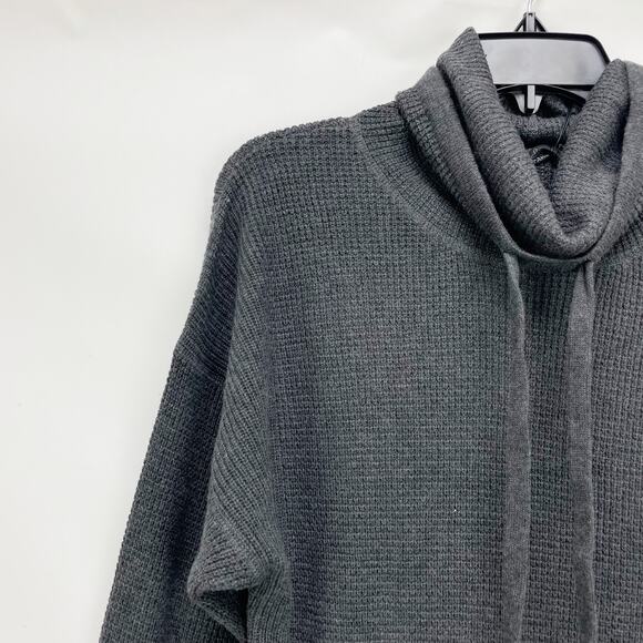 prAna Womens Milani Sweater Dress XS Charcoal Grey LS Waffle Knit Funnel NWT - Picture 6 of 12